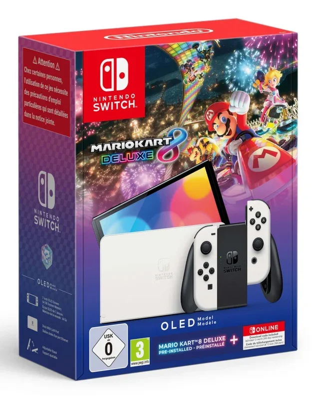 Nintendo Switch 10014484 64 GB + Mario kart deluxe Pantalla táctil Wifi Negro, Blanco