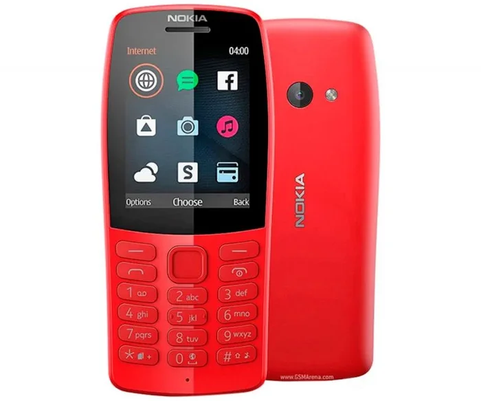 Nokia 210 rojo móvil gsm dual sim 2.4» qvga 16mb radio fm cámara vga