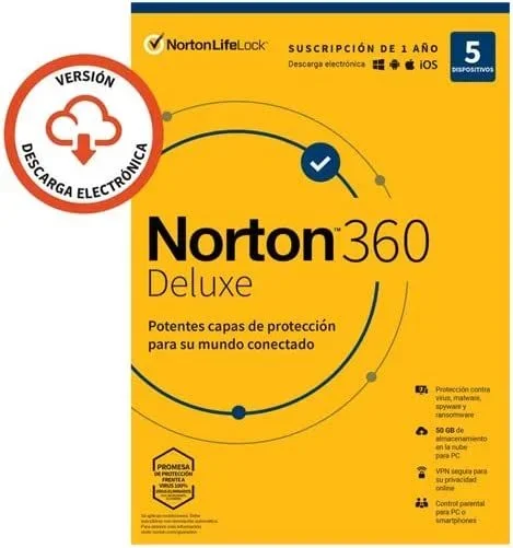 Norton 360 deluxe 50gb po 1 user 5 device 12mo portugues **l. electronica
