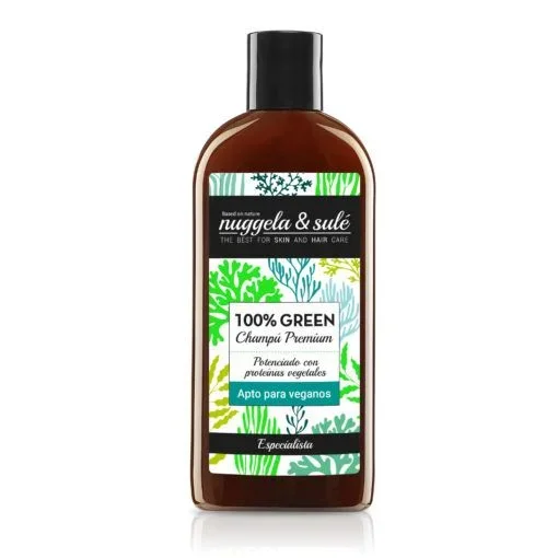 Nuggela & Sulé Champú GREEN – Volumen & Grosor. Apto para Veganos. Con FO-TI, Maca Andina y Alga Nori. 1 x 250 ml