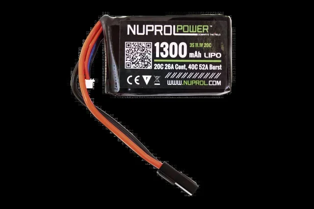 Nuprol – Batería LIPO de 1300 mAh de capacidad 11.1v 20c Peq Micro, para armas de Airsoft