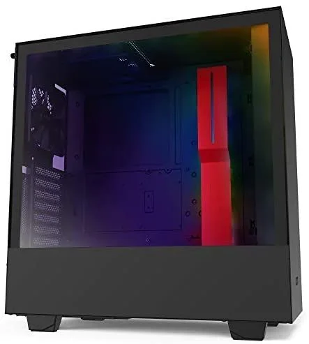 Nzxt caja semitorre atx h510i smart. lateral cristal templado. negro-rojo mate