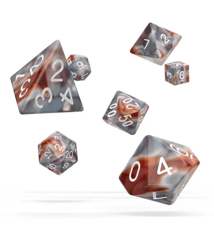 Oakie doakie dice dados rpg-set gemidice – silver-rust (7)