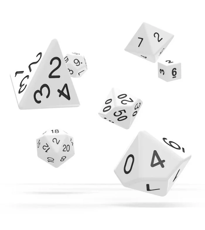 Oakie doakie dice dados rpg-set solid – blanco (7)