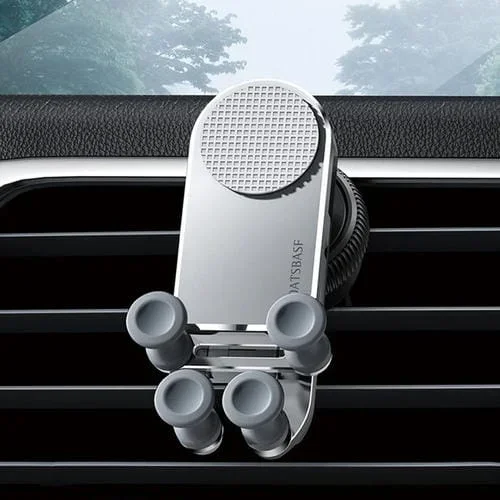 Oatsbasf Coche Gravedad Soporte de Metal Escalable y Estable Soporte de Teléfono Móvil Soportes Plegables Teléfono Móvil Soporte Exclusivo de Automóvil (Outlet Silver)