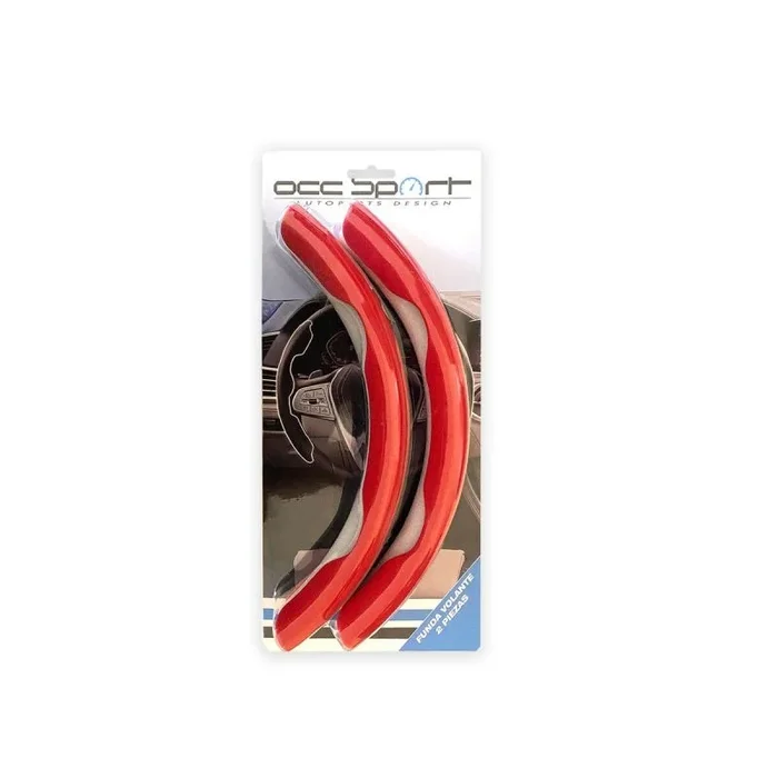 OCC MOTOR SPORT Funda de Volante 2 piezas – cubre Volante coche color rojo OCCFV0004