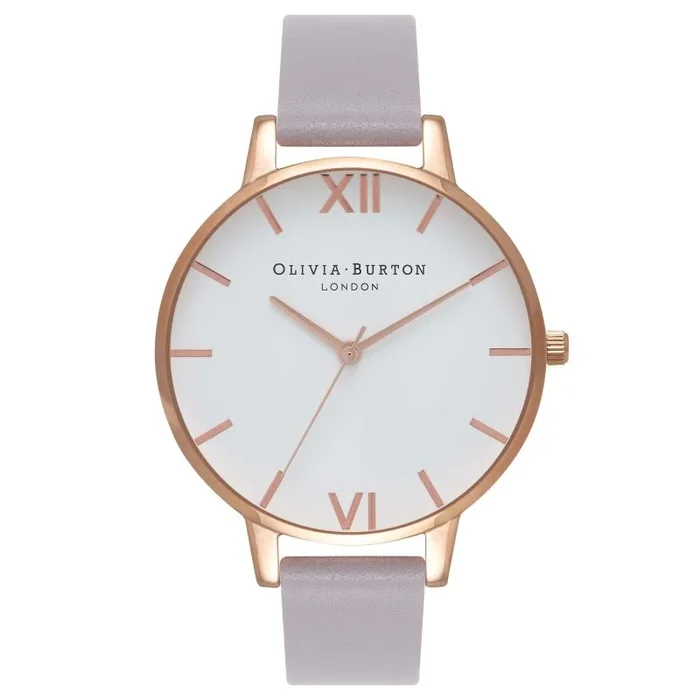 Olivia Burton Reloj Analógico de Cuarzo para Mujer con Correa en Piel Gris – OB16BDW16