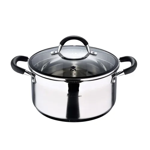 Olla 5 l de acero inoxidable con tapa foodies ø24 x 12 cm