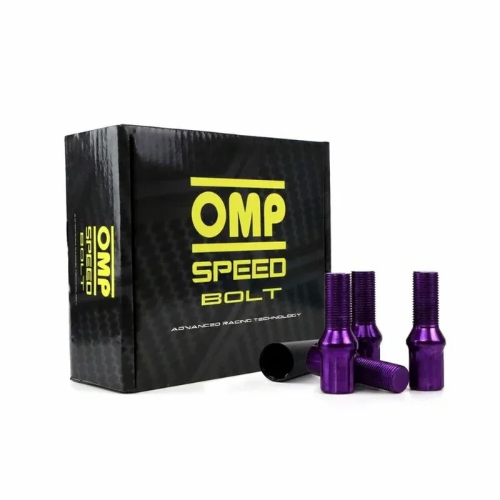 OMP Speed Juego de 20 Tornillos Acero de Colores M14X1.5 Llave de 17/19 Largo 27mm Color Morado y Material DIN 10.9