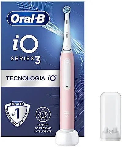 Oral-B iO 3 Cepillo De Dientes Eléctrico con Mango Recargable y 3 Cabezales de Recambio, Diseñado Por Braun, Regalos Originales para Mujer y Hombre – Azul