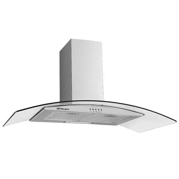 Orbegozo ds 60190 in campana extractora decorativa compacta – potente motor de 100w – filtros de aluminio desmontables – luz led para mejor limpieza – acero inoxidable – eficiencia energetica b