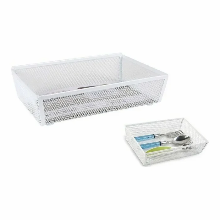Organizador para cubiertos confortime metal blanco (21,8 x 15,24 x 5,2 cm)