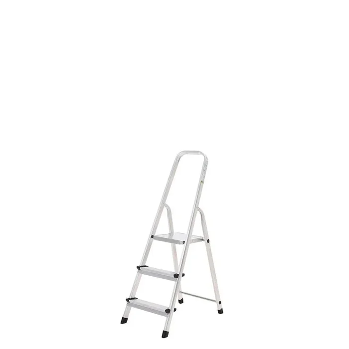 Oryx escalera aluminio 3 peldaños plegable, uso doméstico, antideslizante, ligera y resistente