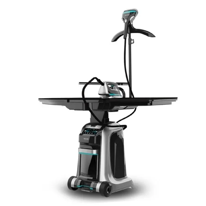 OUTLET Cecotec Centro de Planchado Inteligente Total Iron 10100 Pro. 2200 W, 4 en 1: Plancha Vertical y Horizontal, Succión e Inflado, 5 Programas para 5 Tejidos, 220 g/min y 5 Bares