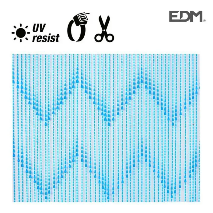 OUTLET Cortina de plastico perlas color azul 48 tiras 90x200cm edm