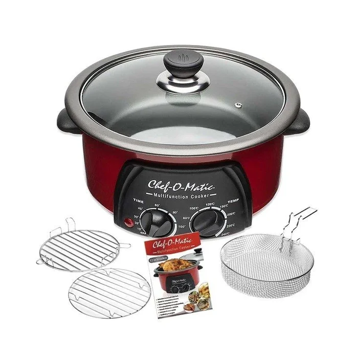 OUTLET Robot de cocina Chef-O-Matic, 12 funciones en 1, con tapa de cristal, recipiente de 3 litros, con temporizador, incluye recetas