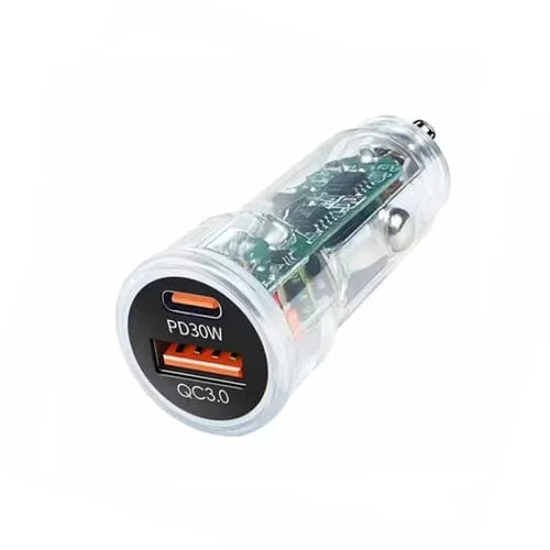 P35 48W Pd30W+Qc3.0 18W Usb Transparente Coche Carga Rápida (Transparente)