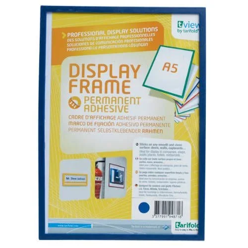 Pack de 4 marcos identificación adhesivo colores 120x45mm azul tarifold