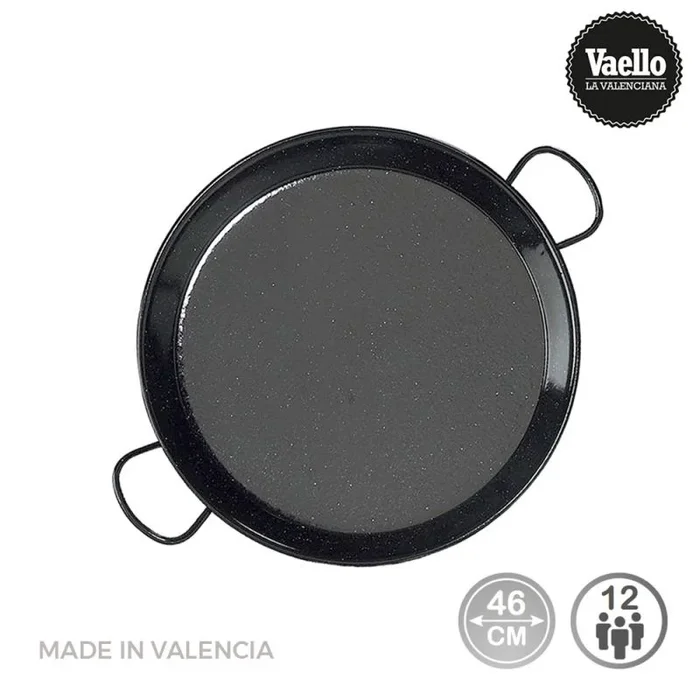 Paellera de acero esmaltado Vaello Campos La Valenciana – 60 cm 46 cm