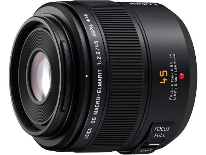 Panasonic LEICA DG MACRO ELMARIT H-ES045 – Objetivo Macro para cámaras de montura M4/3 (Focal 45 mm, F2.8, lentes asféricas, tamaño filtro 46 mm, Mega O.I.S), negro