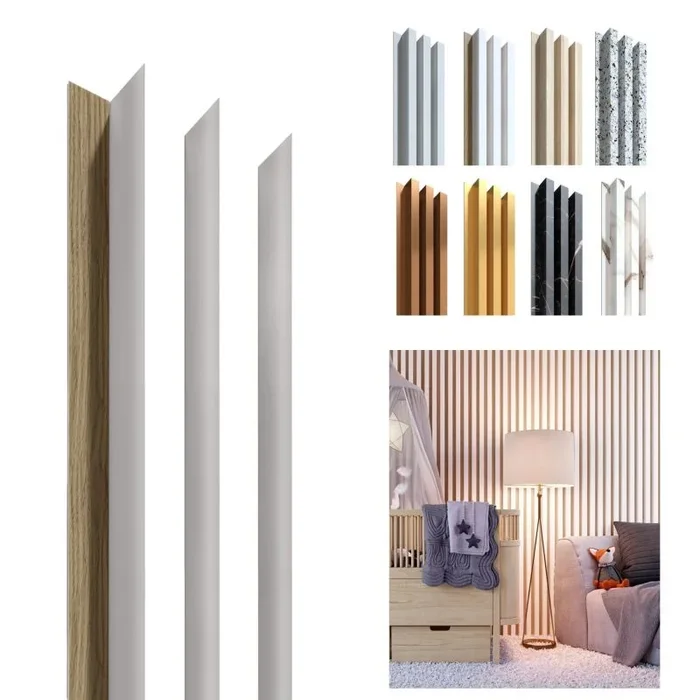 Panel decorativo roble blanco- roble, 1250 x 172mm, 3 lamelas 30 x 40mm, hdf 3.2mm (4uds.)