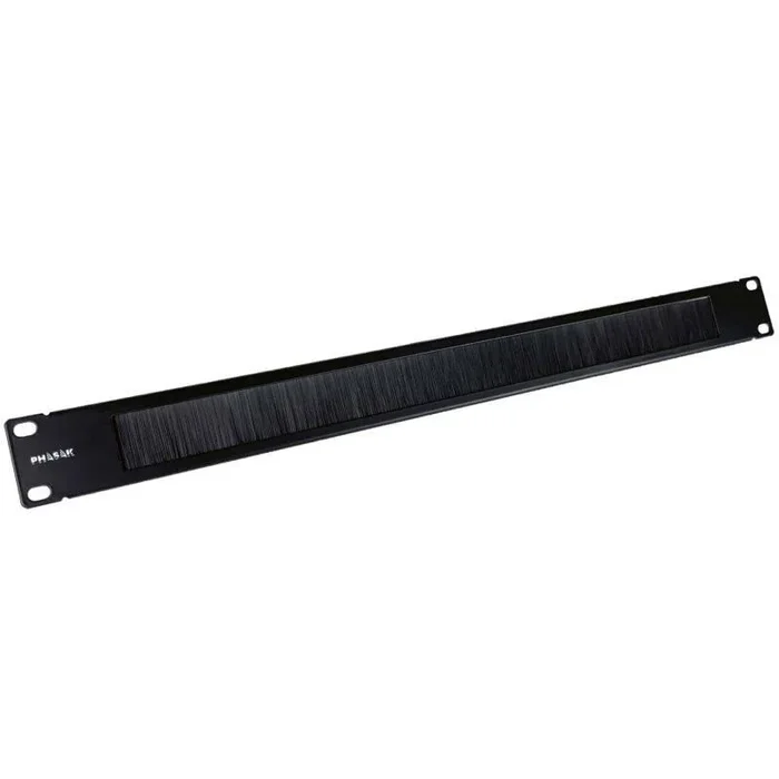Panel frontal guía cables PHASAK 19″ 1U con tapa y cepillo PA 5095, solución de gestión de cables para rack, duradero, fácil instalación y protección