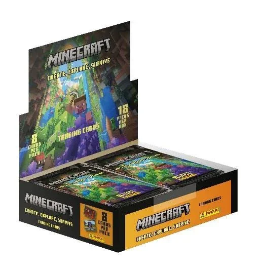 Panini Minecraft Trading Cards 3-Create, Explore, Survive-Caja de 18 Fundas (004734BOX18F)