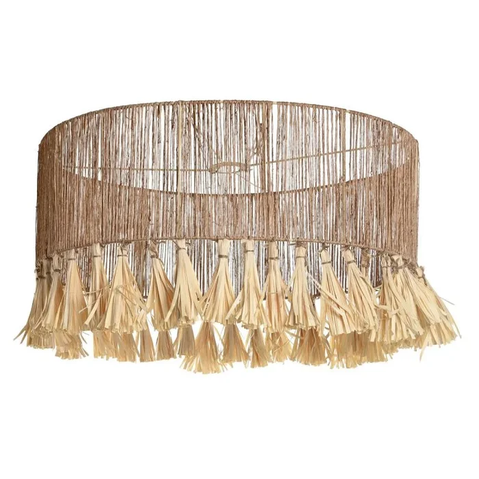 Pantalla de lámpara dkd home decor natural 60 x 60 x 30 cm jute