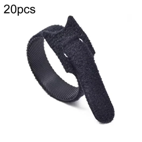 Paquete de Almacenamiento de Cables con Correa de Nailon 10 x 100mm (Negro) 20 Piezas