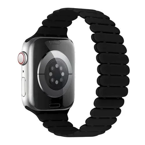 Para Apple Watch Series 4 Correa de Reloj de Silicona Magnética de Bambú de 40mm (Negro)