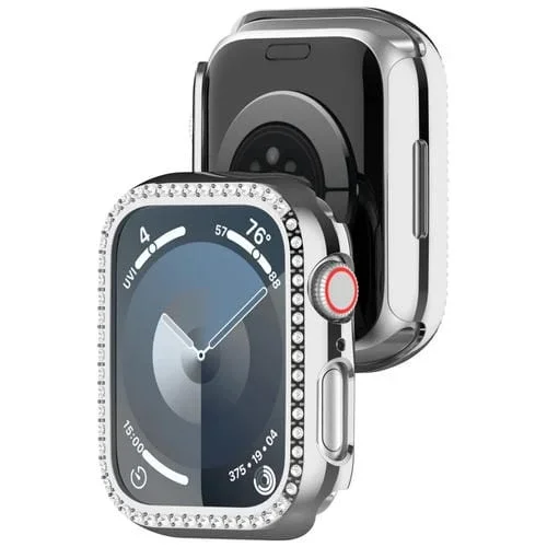 Para Apple Watch Series 5 Caja de Reloj de PC con Hueco de Diamante de 40mm (Plateado)
