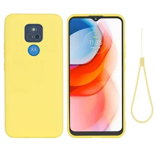 Para Motorola Moto G Play (2021) Caja de cobertura completa de silicona de silicona líquida de color puro (amarillo)