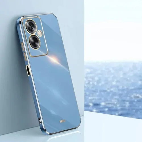 Para Oppo A2 5G Xinli Estuche para Teléfono de TPU Electrochapado con Borde Recto 6D (Azul Celestial)