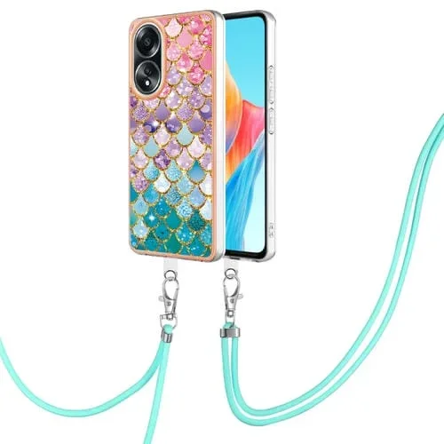 Para Oppo A58 4G Caja de Teléfono Imd TPU con Galvanoplastia con Cordón (Escamas de Colores)