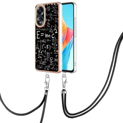 Para Oppo A58 4G Estuche para Teléfono Imd de Doble Cara con Galvanoplastia y Cordón (Ecuación)