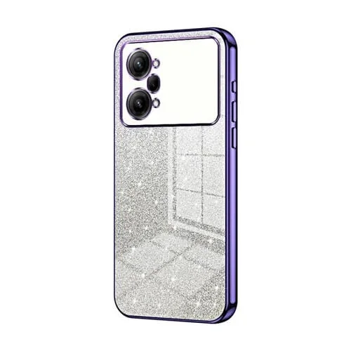 Para Oppo K10 Pro Estuche para Teléfono Galvanizado con Polvo de Brillo Degradado (Púrpura)