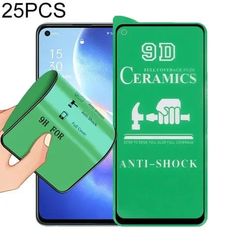 Para Oppo Reno 5K 25 PCs 9D Pantalla Completa Pegamento Completo Película de Cerámica