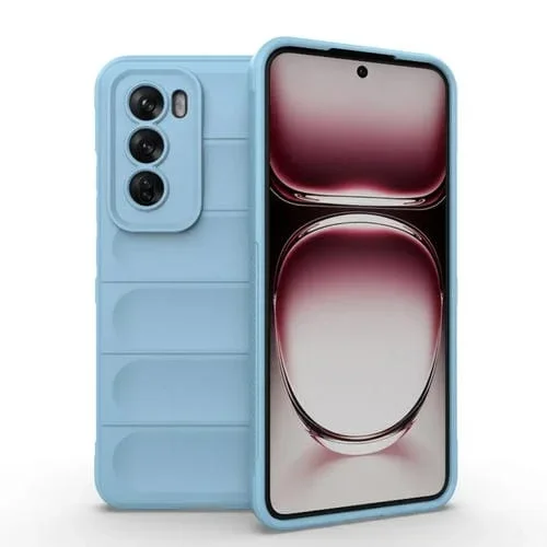 Para Oppo Reno12 Pro Global Magic Shield TPU + Funda para Teléfono de Franela (Azul Claro)