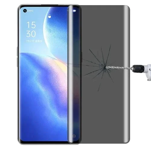 Para Oppo Reno5 Pro 5G 0.3mm 9H Dureza Superficial 3D Superficie Curvada Privacidad Película de Vidrio