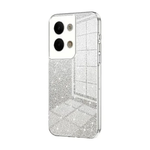 Para Oppo Reno9 / Reno9 Pro Estuche para Teléfono Galvanizado con Polvo de Brillo Degradado (Transparente)
