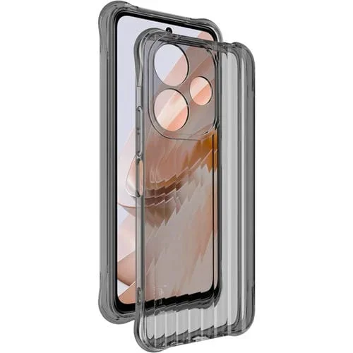 Para Redmi 13 4G Global Imak Caja del Teléfono Airbag TPU con Textura Corrugada (Negro Transparente)