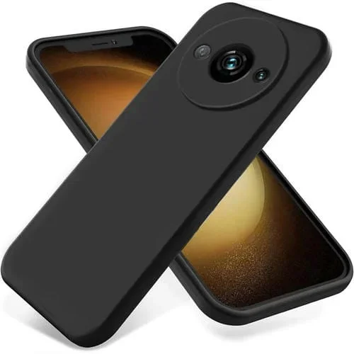 Para Redmi A3X Funda para Teléfono de Cobertura Total a Prueba de Caídas de Silicona Líquida de Color Sólido (Negro)