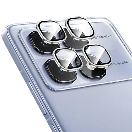 Para Redmi K70 Ultra Enkay Hat-Prince 9H Lente de Cámara Trasera Película de Vidrio Templado de Aleación de Aluminio (Plata)