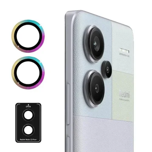 Para Redmi Note 13 Pro + 5G Enkay Hat-Prince 9H Lente de Cámara Trasera Película de Vidrio Templado de Aleación de Aluminio (Colorido)