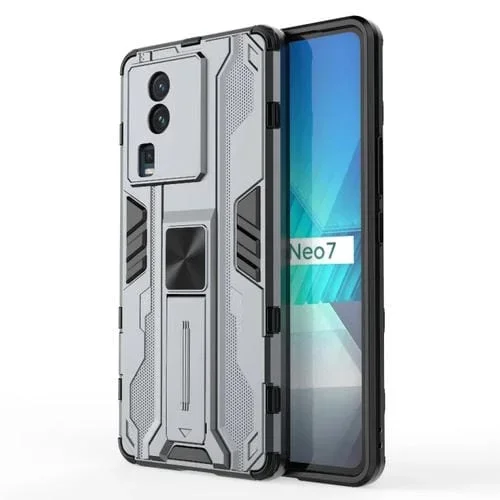 Para Vivo Iqoo Neo7 Supersonic PC + TPU Funda para Teléfono a Prueba de Golpes (Gris)