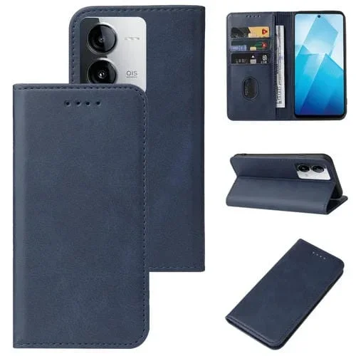 Para Vivo Iqoo Z8 Funda de Cuero para Teléfono con Cierre Magnético (Azul)