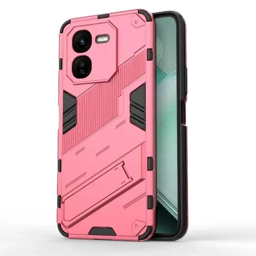 Para Vivo Iqoo Z9X 5G Punk Armor 2 En 1 PC + Funda para Teléfono TPU con Soporte (Rojo Claro)
