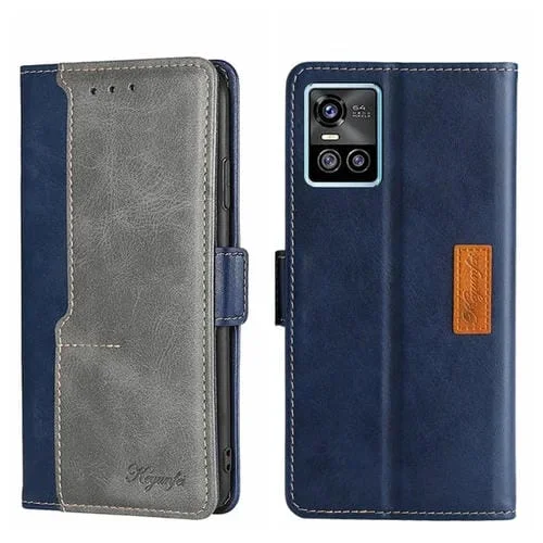 Para Vivo S10/S10 Pro Contrast Color Side Buckle Telephone Case (Azul + Gris)