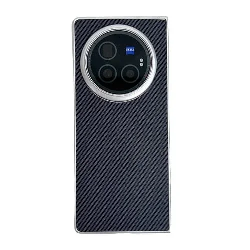 Para Vivo X Fold3 Kevlar Funda para Teléfono Ultrafina de Fibra de Carbono a Prueba de Golpes (Negro)