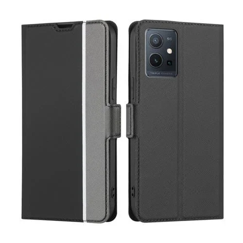 Para Vivo Y52T Twill Texture Side Hebilla Funda de Cuero para Teléfono (Negro)